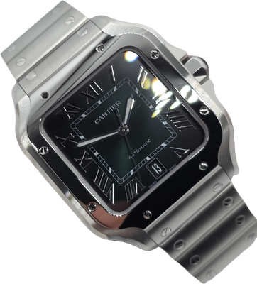 Cartier Santos De Cartier WSSA0062, Large Green Watch, 2023 Box &amp; Papers