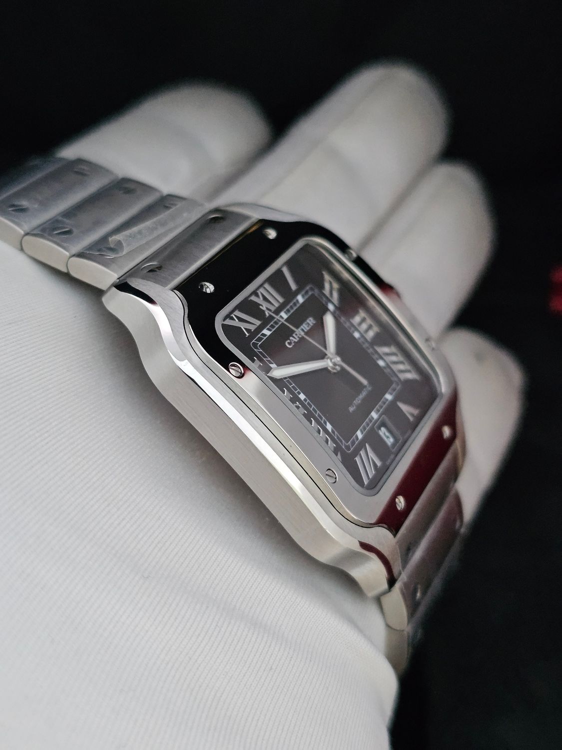 Cartier Santos De Cartier WSSA0062, Large Green Watch, 2023 Box &amp; Papers