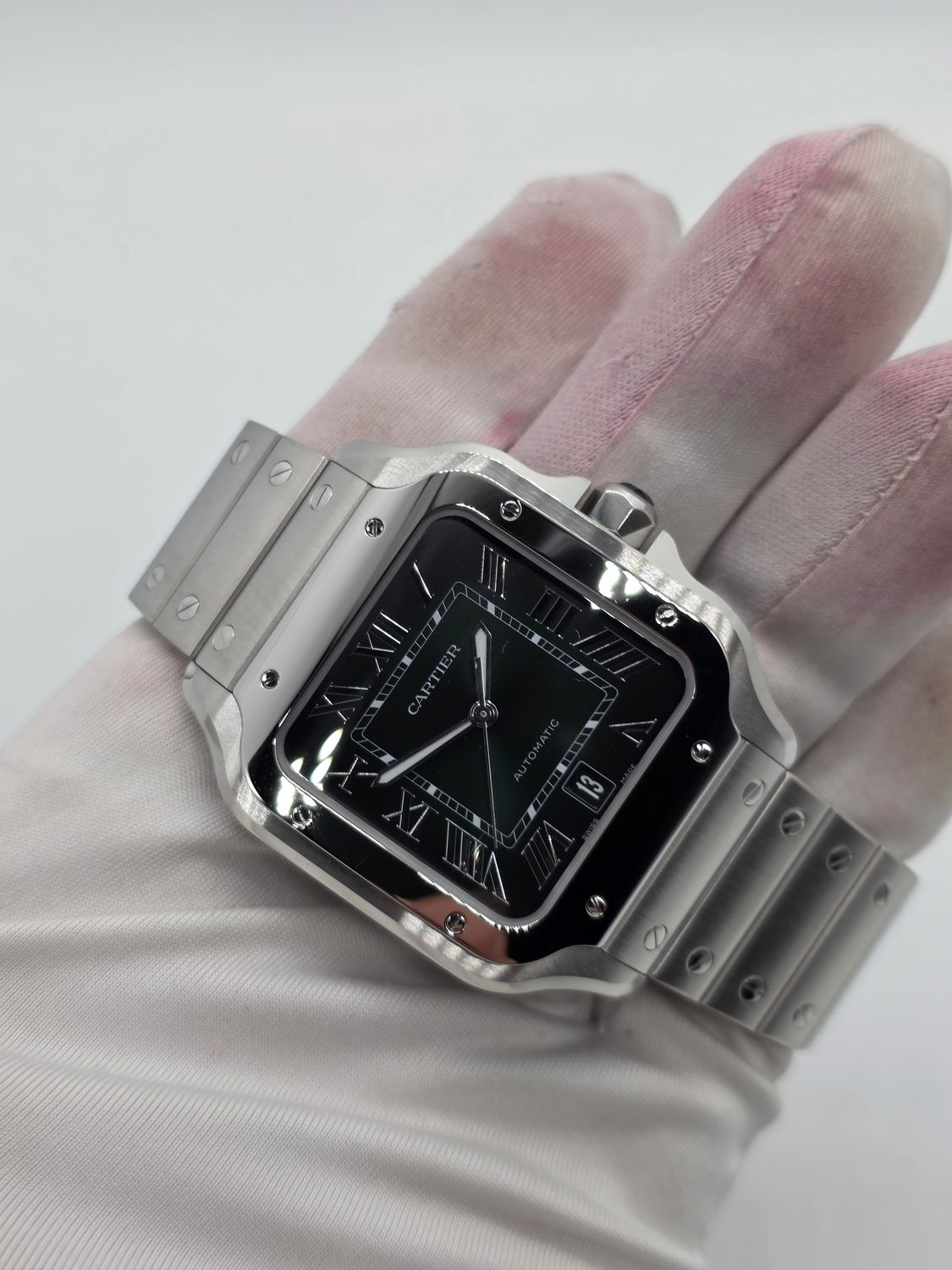 Cartier Santos De Cartier WSSA0062, Large Green Watch, 2023 Box &amp; Papers