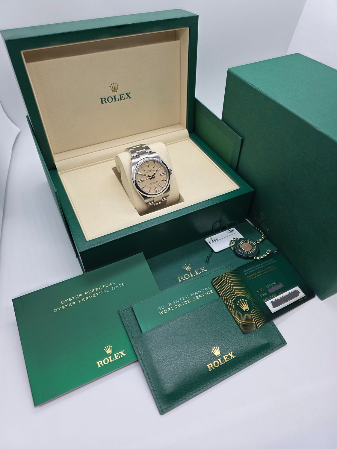 Rolex Oyster Perpetual Beige 41mm, Ref 134300 - 2025 Full Set virtually Unworn