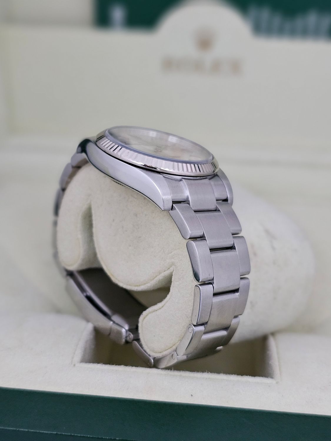 Rolex Airking Watch, Ref 114234 2012 Box &amp; Papers with Arabic 3,6,9 Silver Dial