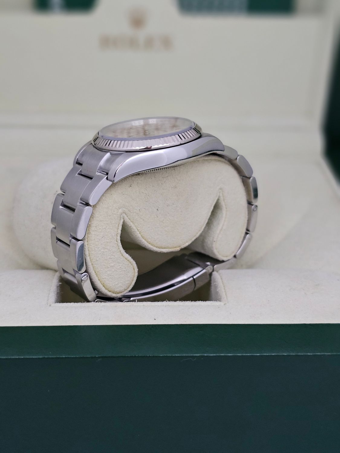 Rolex Airking Watch, Ref 114234 2012 Box &amp; Papers with Arabic 3,6,9 Silver Dial