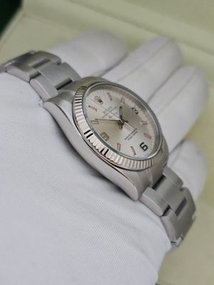 Rolex Airking Watch, Ref 114234 2012 Box &amp; Papers with Arabic 3,6,9 Silver Dial