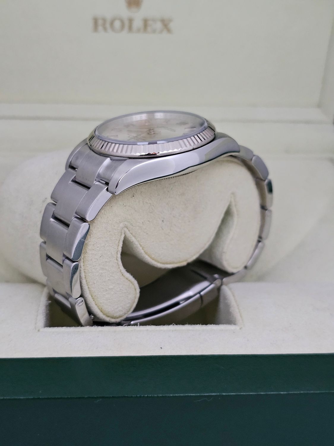 Rolex Airking Watch, Ref 114234 2012 Box &amp; Papers with Arabic 3,6,9 Silver Dial