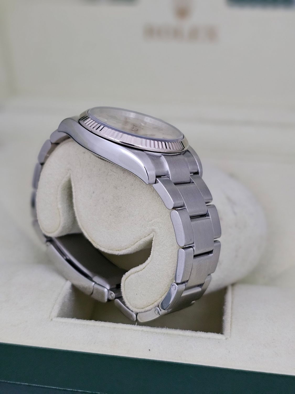 Rolex Airking Watch, Ref 114234 2012 Box &amp; Papers with Arabic 3,6,9 Silver Dial