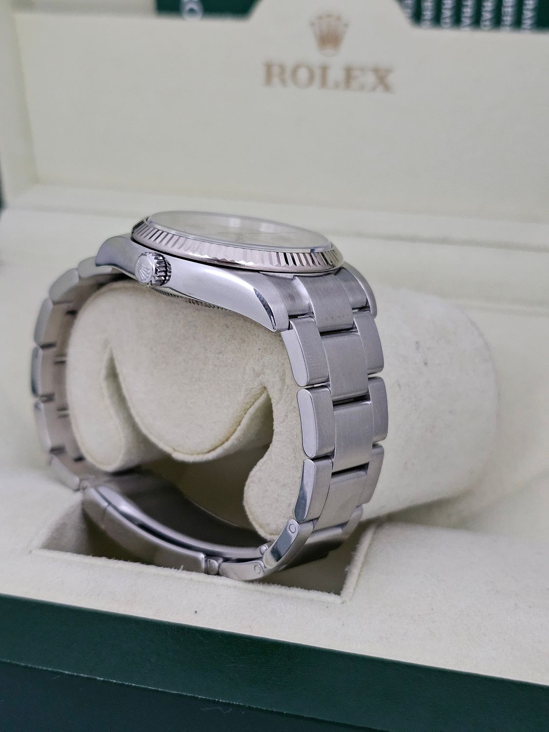 Rolex Airking Watch, Ref 114234 2012 Box &amp; Papers with Arabic 3,6,9 Silver Dial