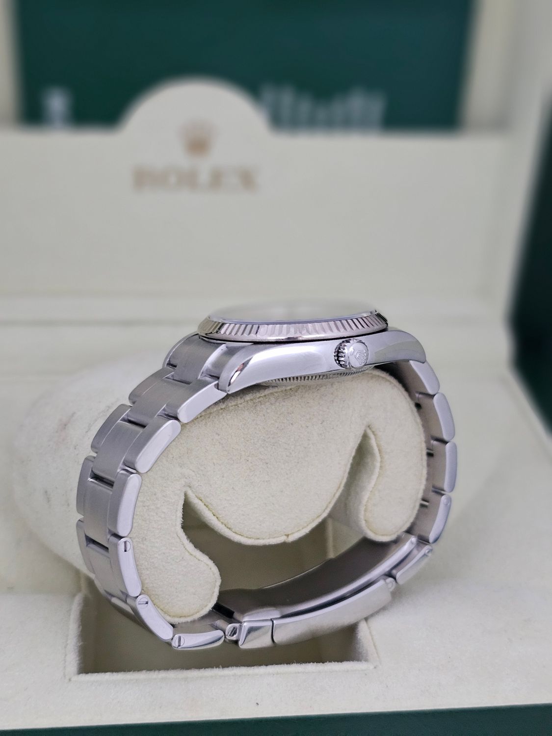 Rolex Airking Watch, Ref 114234 2012 Box &amp; Papers with Arabic 3,6,9 Silver Dial