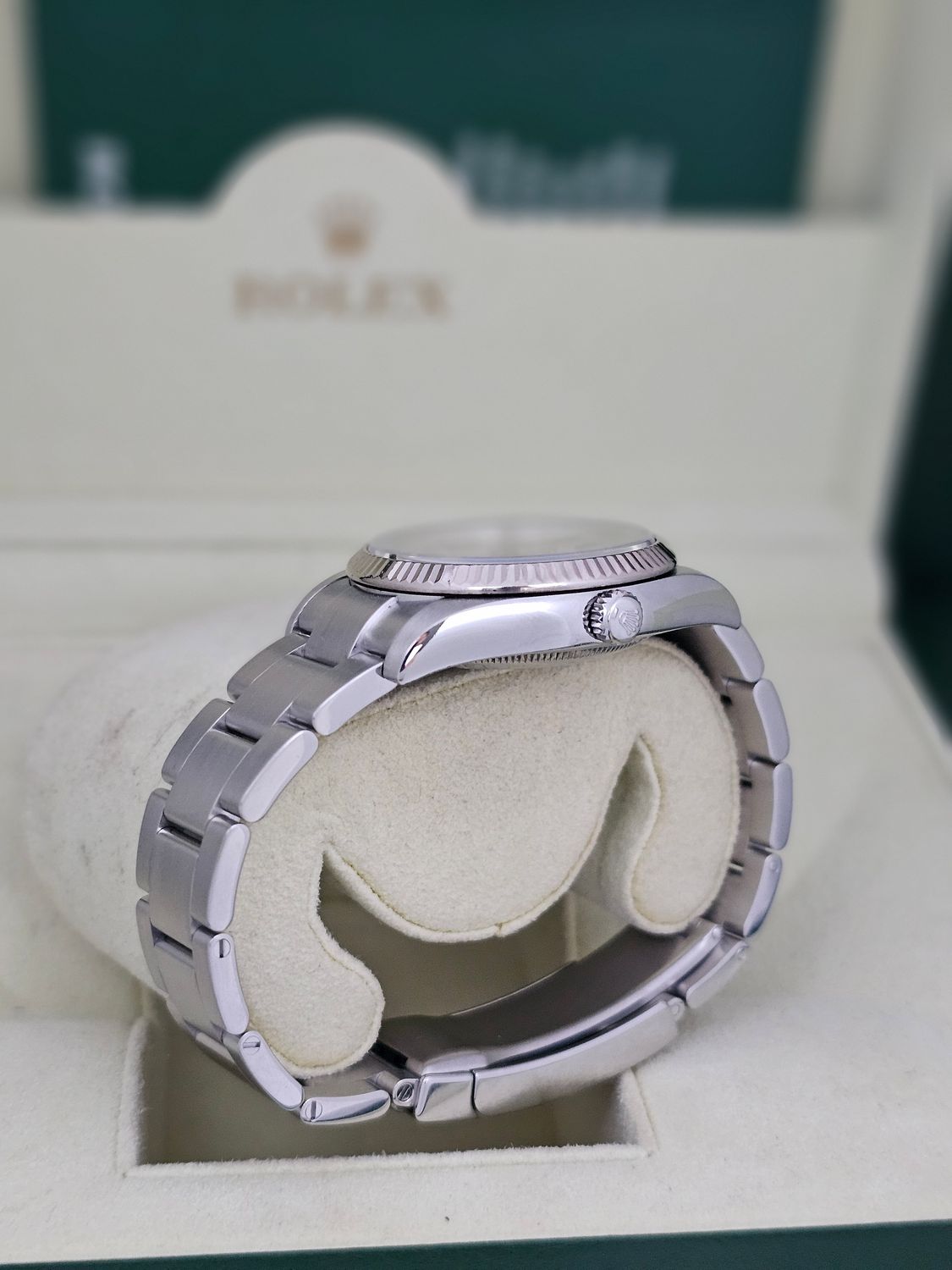Rolex Airking Watch, Ref 114234 2012 Box &amp; Papers with Arabic 3,6,9 Silver Dial