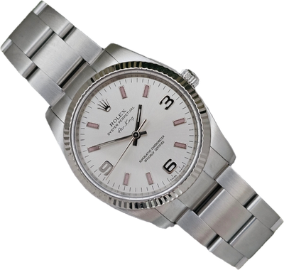 Rolex Airking Watch, Ref 114234 2012 Box &amp; Papers with Arabic 3,6,9 Silver Dial