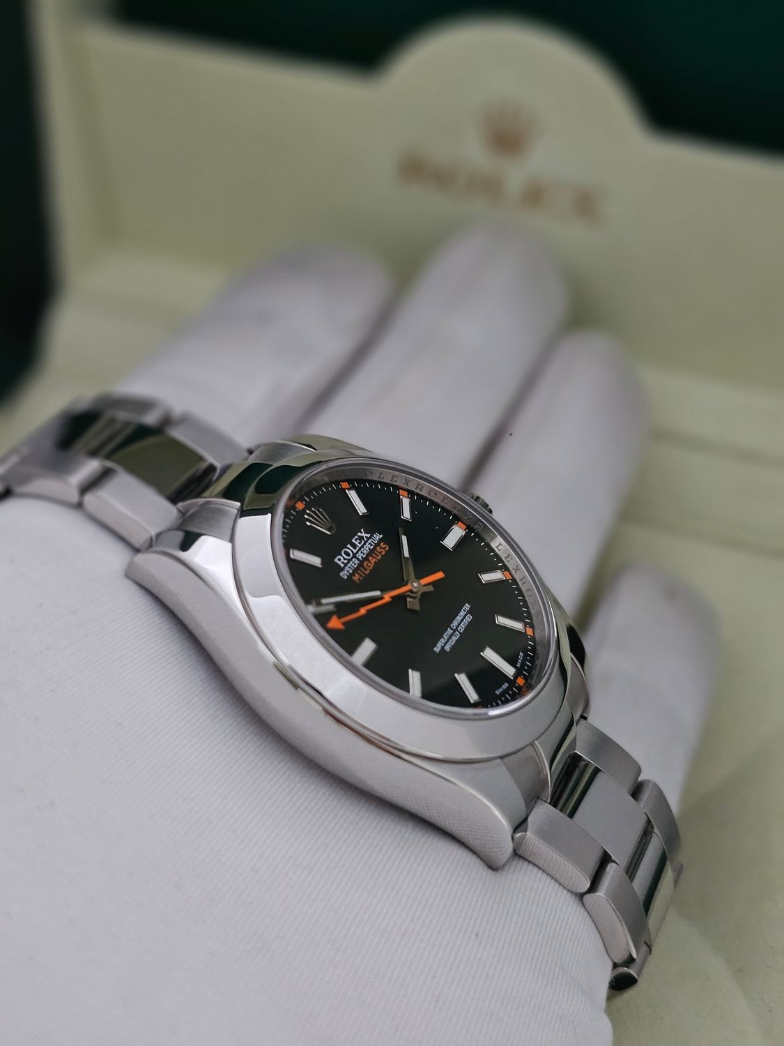 Rolex Milgauss Watch Ref 116400, Excellent Condition, Black 2011 Box &amp; Papers