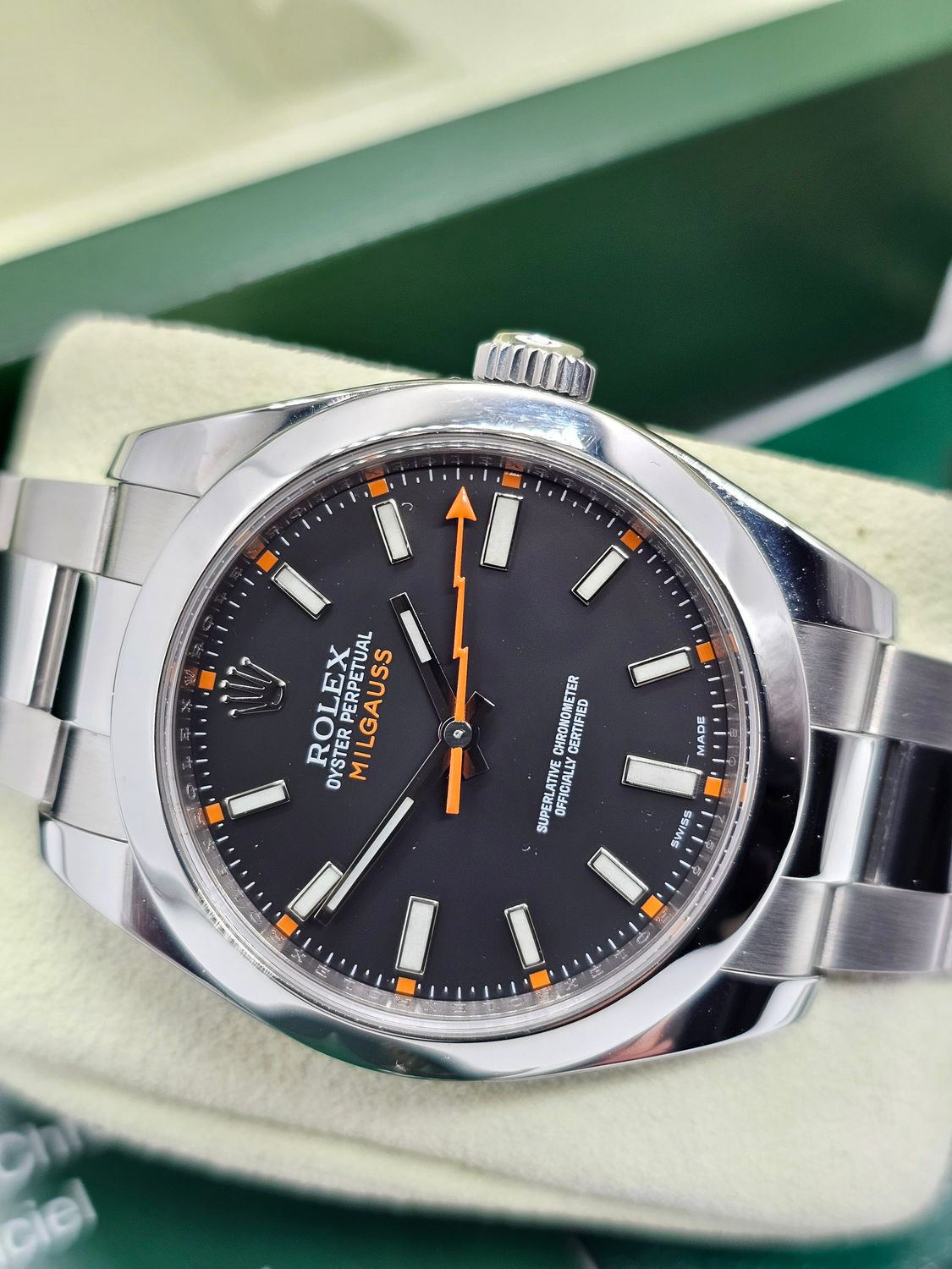 Rolex Milgauss Watch Ref 116400, Excellent Condition, Black 2011 Box &amp; Papers