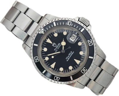 TUDOR Submariner Black 76100 Lollipop Watch, 1986 Box&Papers, Receipt, Unpolished TUDOR Submariner Black 76100 Lollipop Watch, 1986 Box&Papers, Receipt, Unpolished