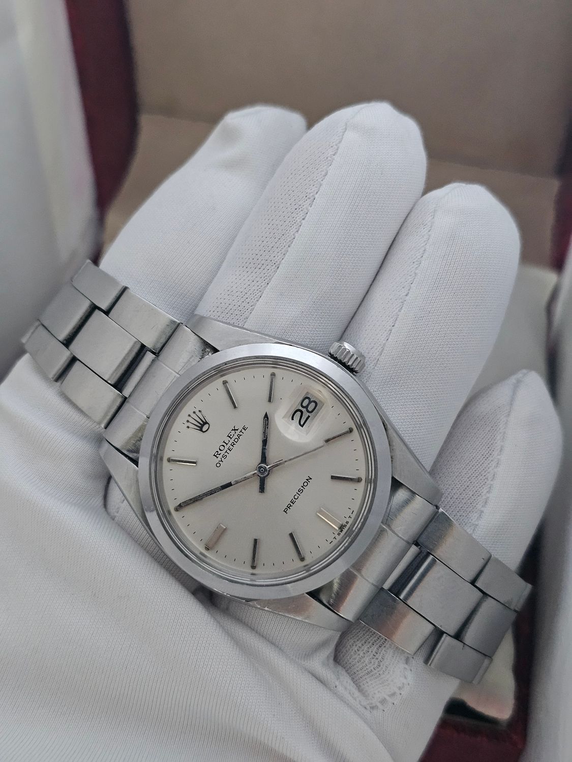 Rolex OysterDate Precision 6694 Circa 1978, Manual Wind Silver Dial