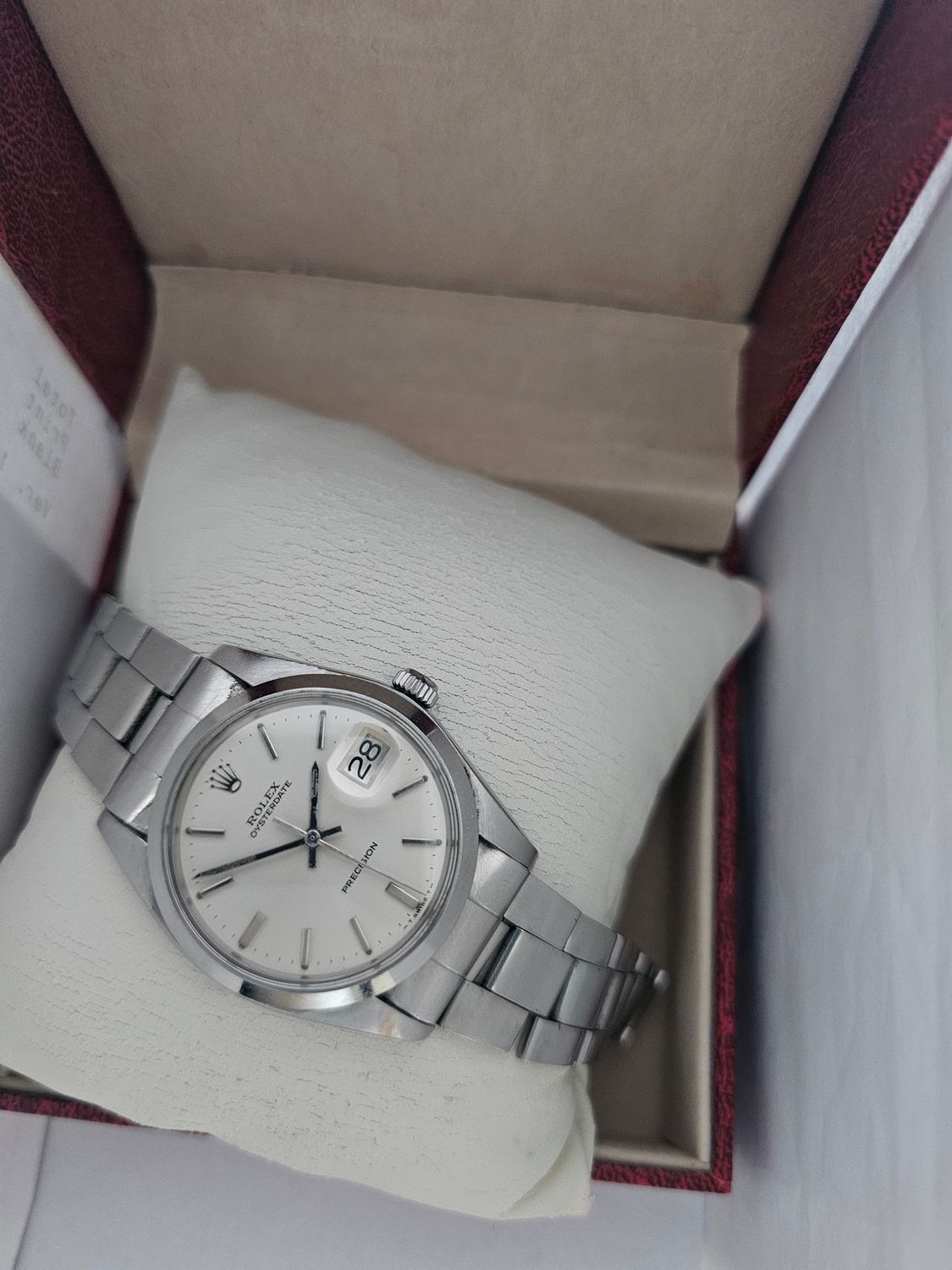 Rolex OysterDate Precision 6694 Circa 1978, Manual Wind Silver Dial
