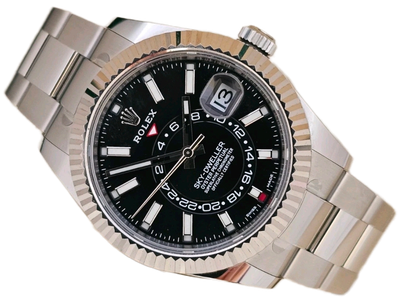 Rolex Sky-Dweller Ref 326934, Black Dial Oyster, 2021 Full Set, Some Stickers