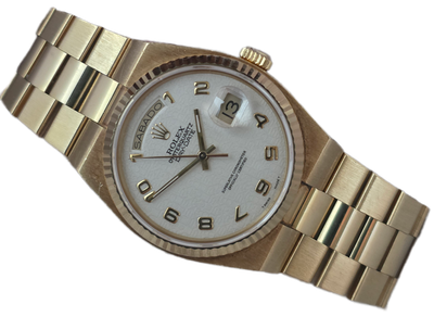 Rolex Day-Date Oysterquartz 19018, Box/Papers, Rare Dial Orig Receipt &amp; Sticker
