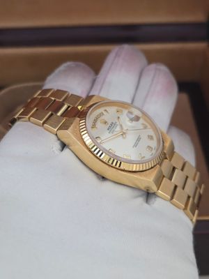 Rolex Day-Date Oysterquartz 19018, Box/Papers, Rare Dial Orig Receipt & Sticker