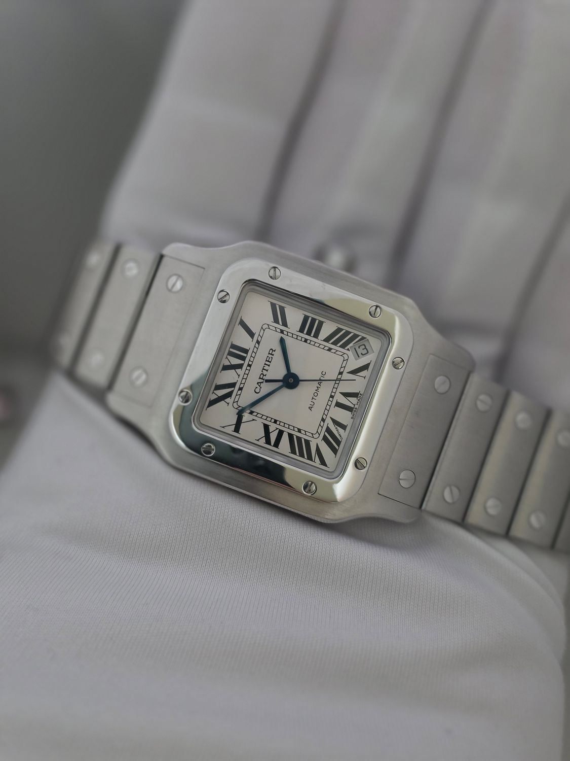 Cartier Santos Galbee XL W20098D6 2823 White Dial, Box &amp; Papers 2006