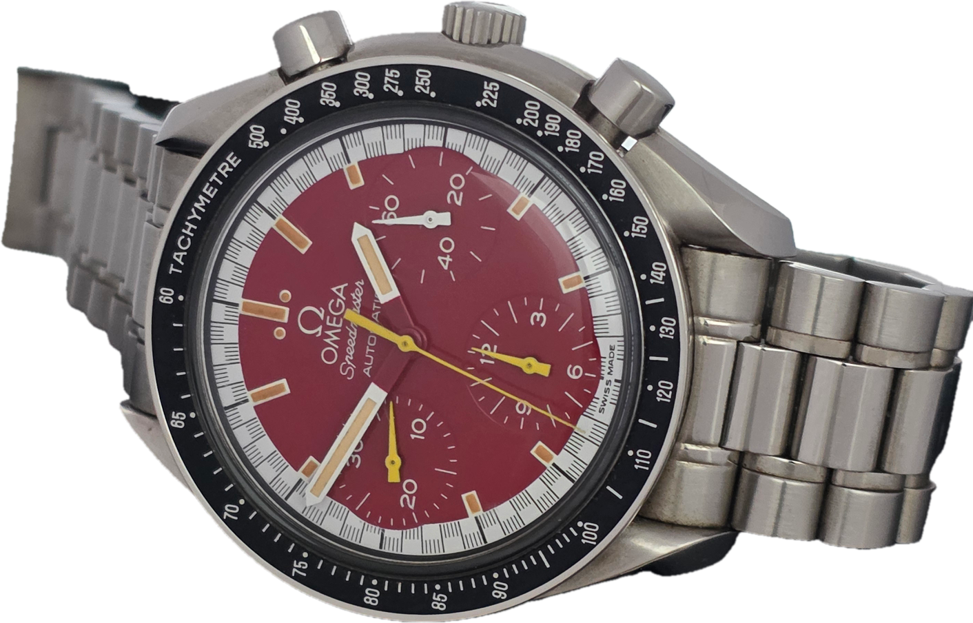 OMEGA Speedmaster Red Chrono Micheal Schumacher Watch, Full Set 1997 3510.12.00