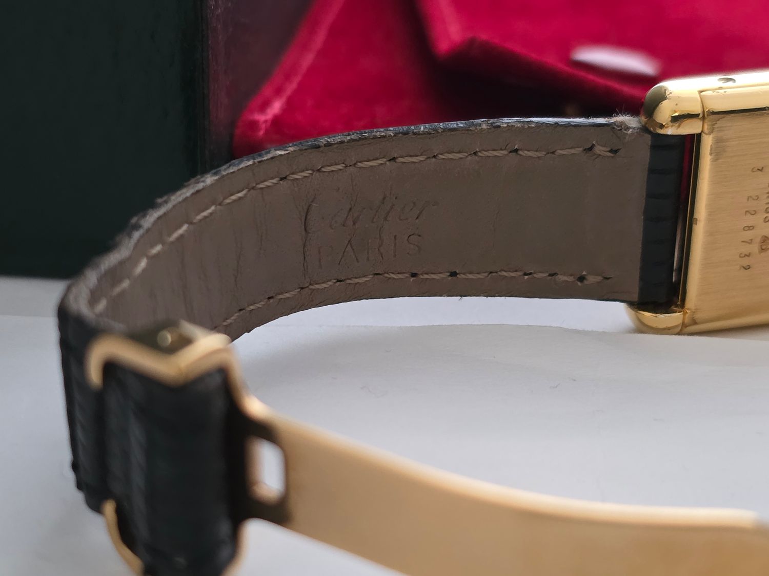 Cartier Tank Must De Cartier Red Lacquer Dial Manual Wind, Original unpolished