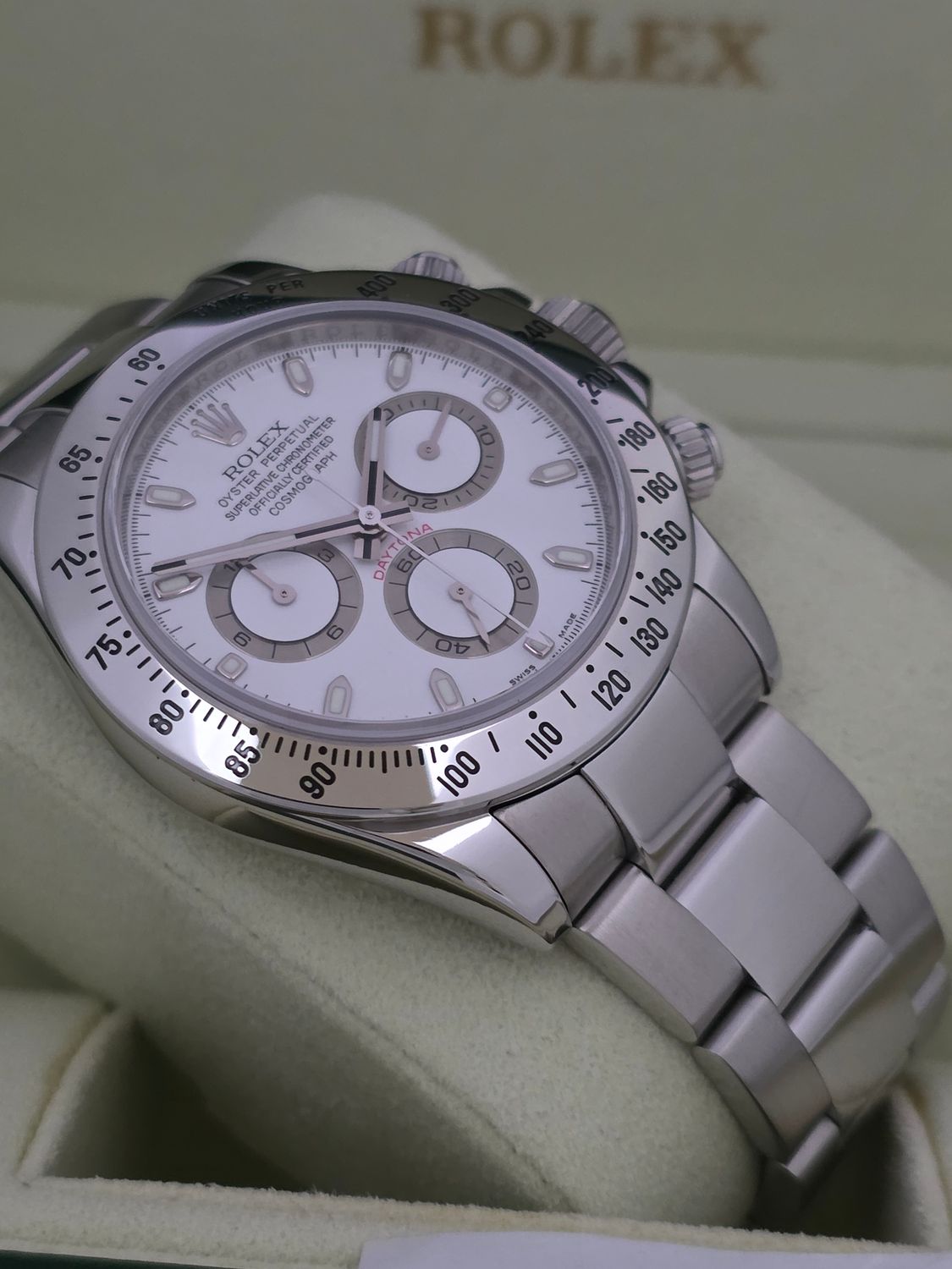Rolex Daytona 116520 White Watch, 2023 Rolex Service, Superb Condition