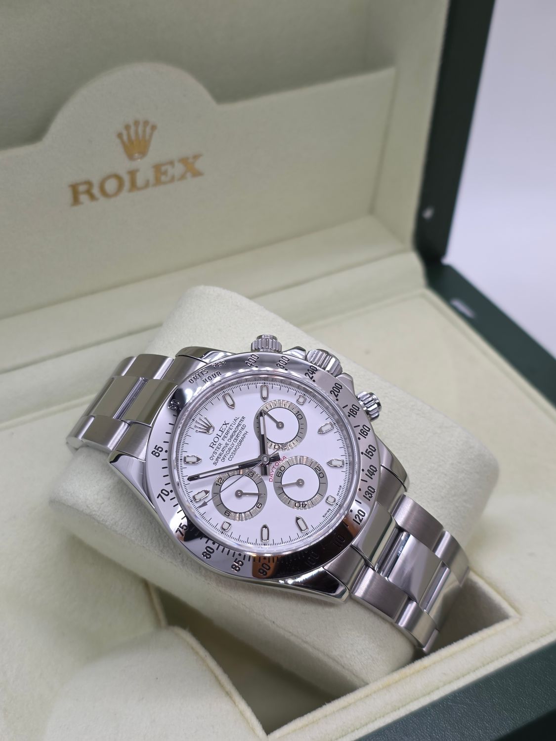 Rolex Daytona 116520 White Watch, 2023 Rolex Service, Superb Condition