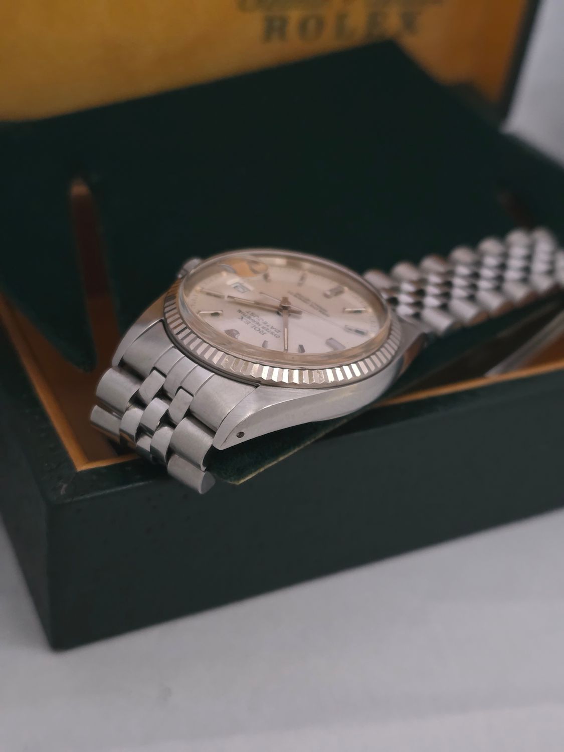 Rolex Datejust 16014 Silver Linen Dial, 36mm 1987 Full Set, Original Receipt