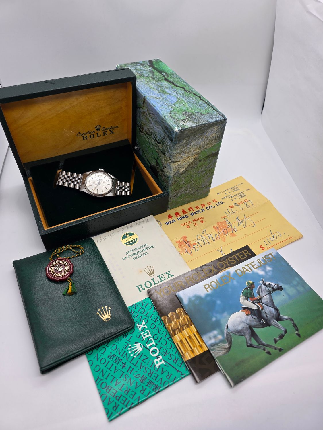 Rolex Datejust 16014 Silver Linen Dial, 36mm 1987 Full Set, Original Receipt