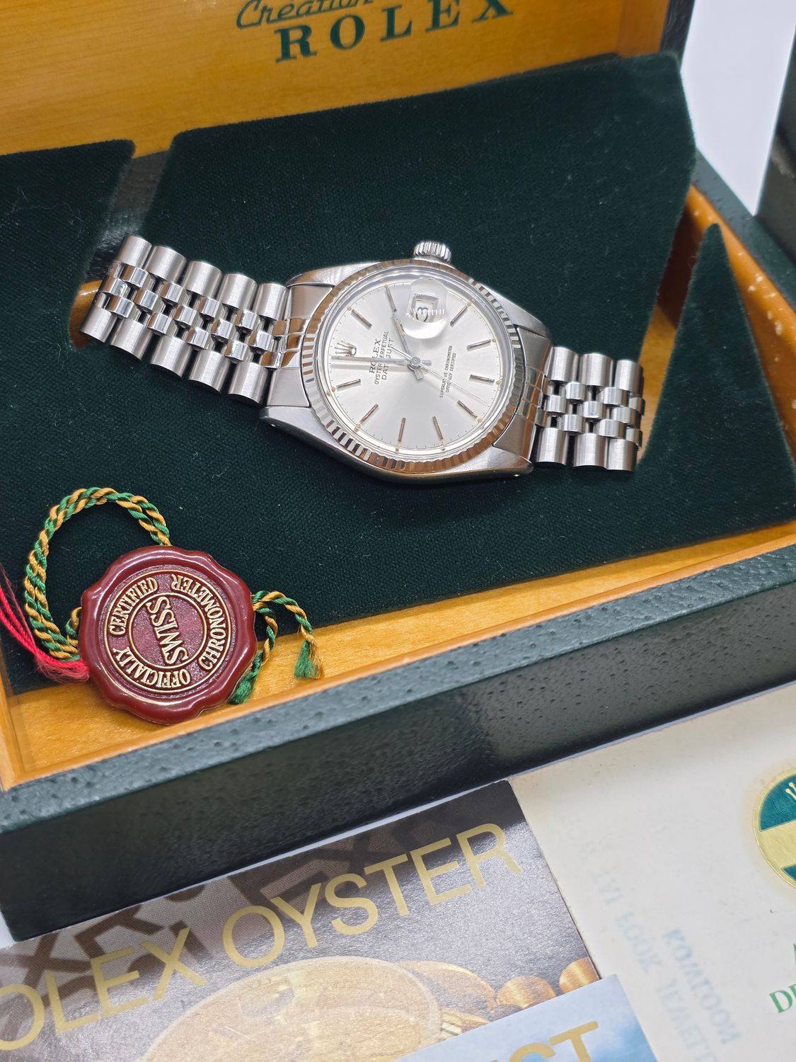 Rolex Datejust 16014 Silver Dial, 36mm 1980 Original Box &amp; Papers