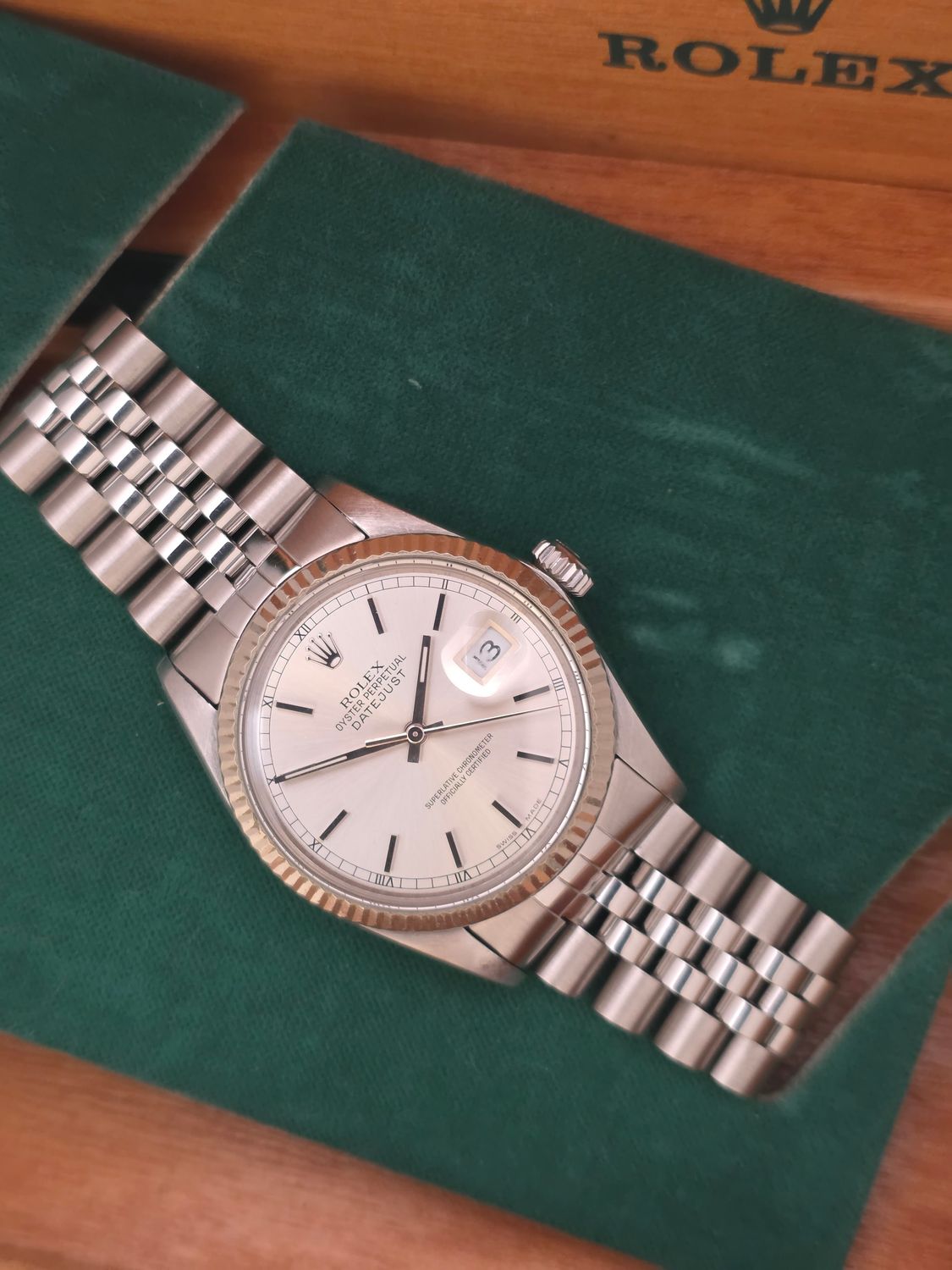 Rolex Datejust 16014 Silver Dial, 36mm 1982 Original Box &amp; Papers