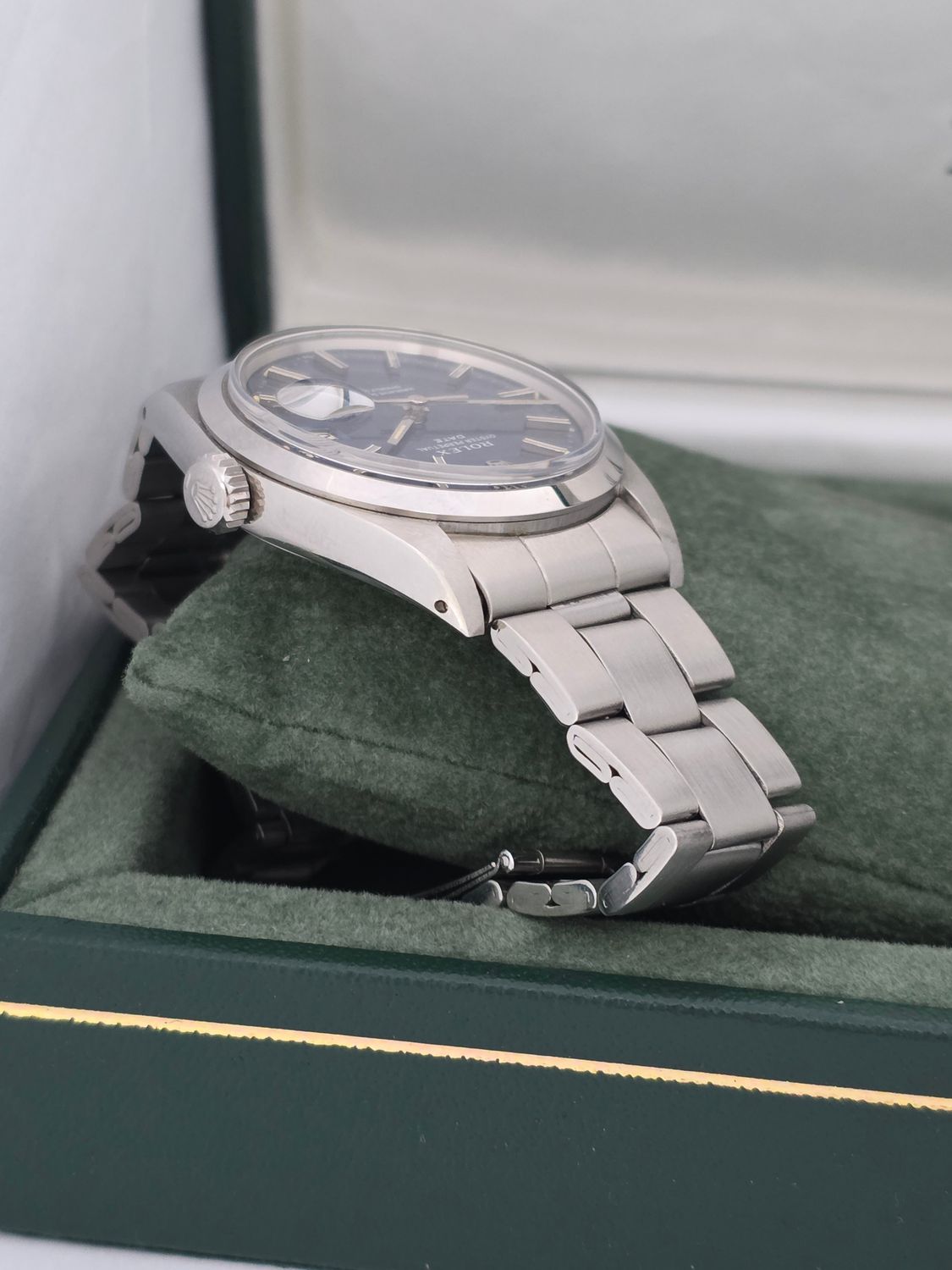 Rolex Oyster Perpetual Date Ref 1500 'Rare Blue Mosaic' Dial, Box &amp; Papers