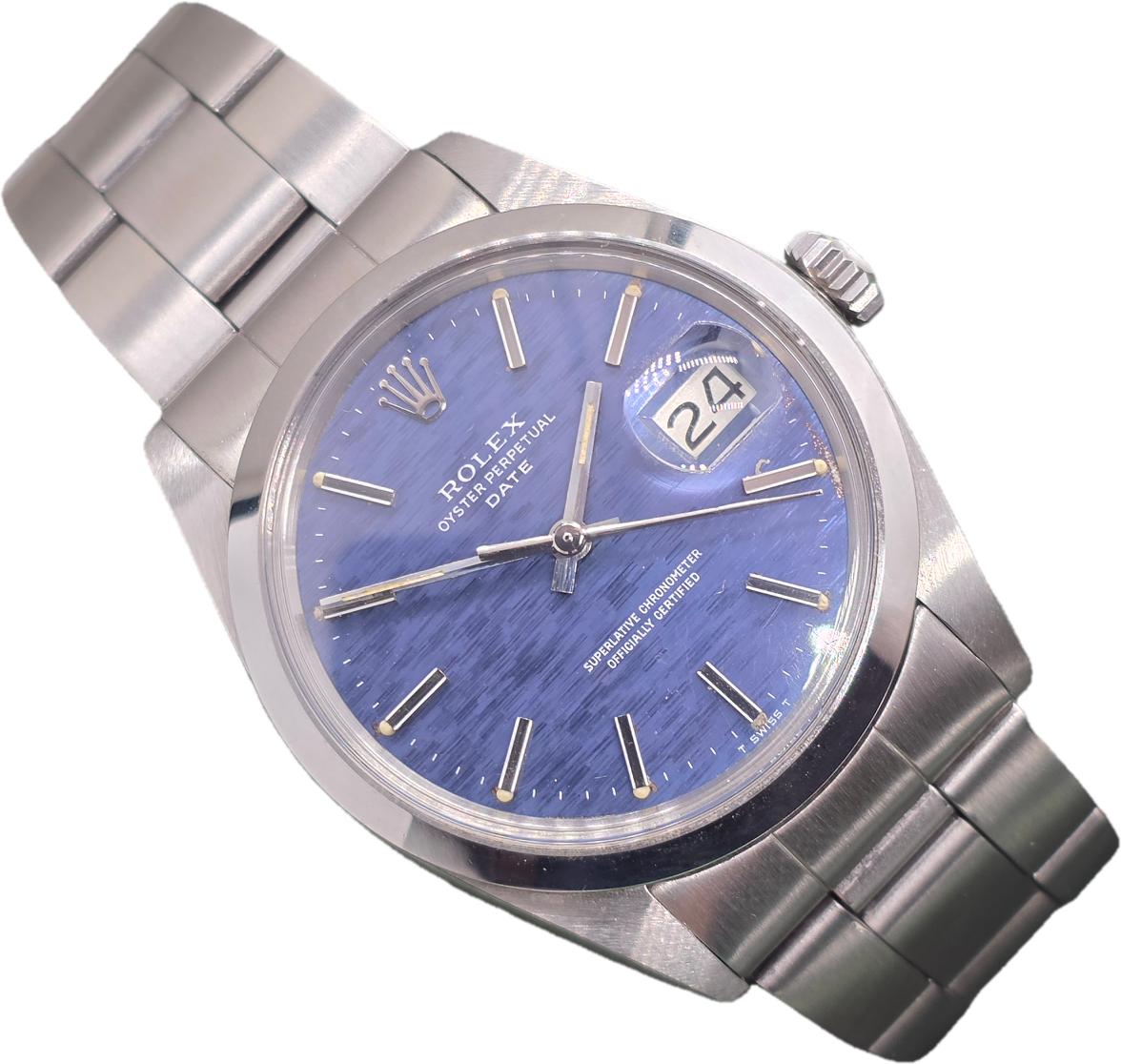 Rolex Oyster Perpetual Date Ref 1500 'Rare Blue Mosaic' Dial, Box &amp; Papers