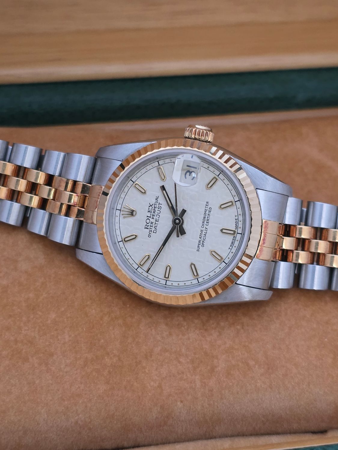 Rolex Datejust 68273 31mm Cream Jubilee Dial, 1996 Full Set