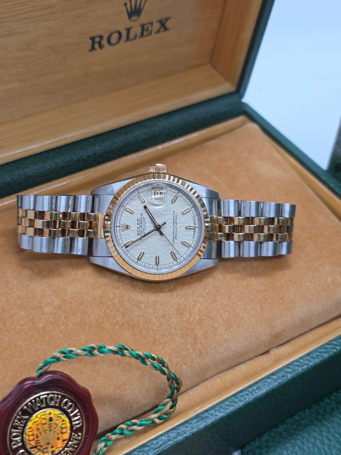 Rolex Datejust 68273 31mm Cream Jubilee Dial, 1996 Full Set