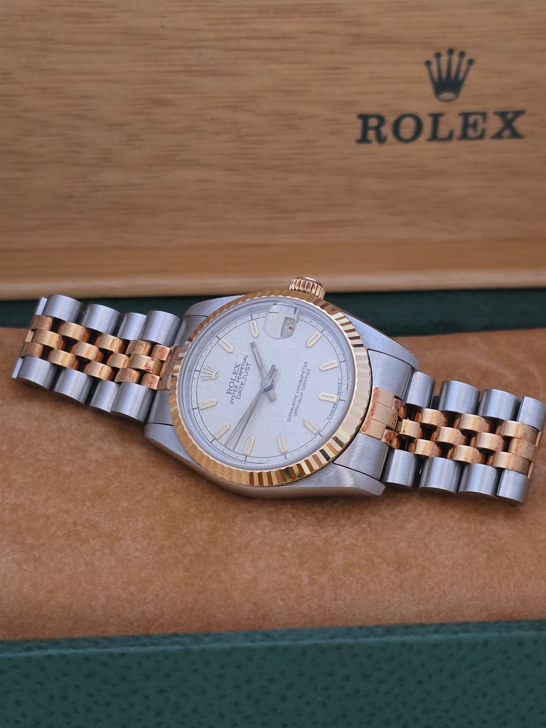 Rolex Datejust 68273 31mm Cream Jubilee Dial, 1996 Full Set