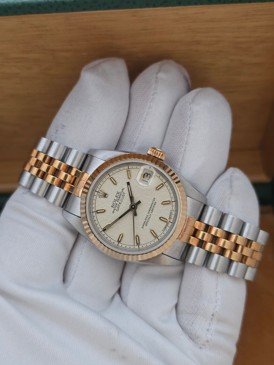 Rolex Datejust 68273 31mm Cream Jubilee Dial, 1996 Full Set