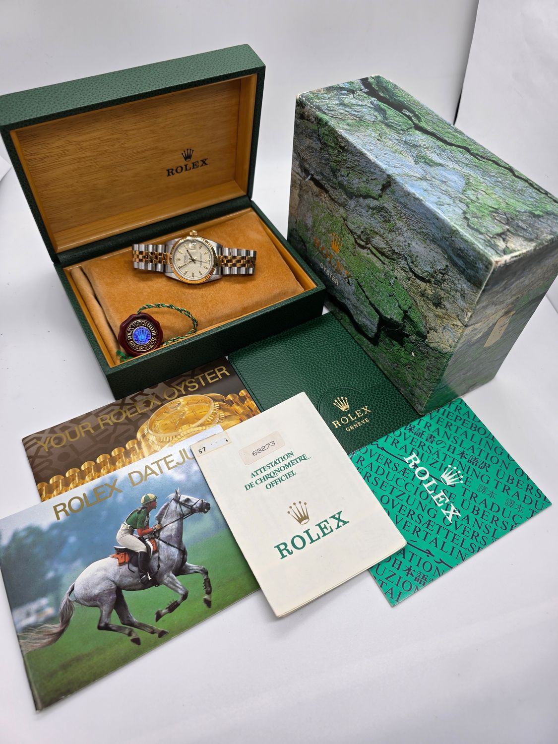 Rolex Datejust 68273 31mm Cream Jubilee Dial, 1996 Full Set