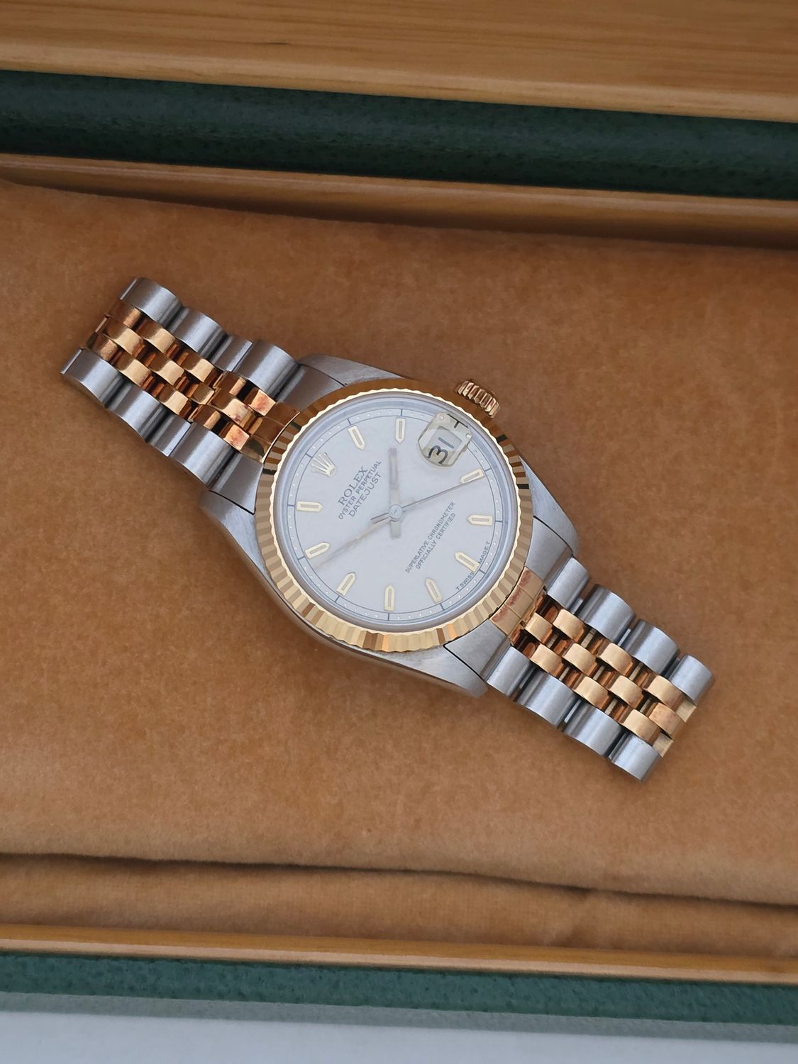 Rolex Datejust 68273 31mm Cream Jubilee Dial, 1996 Full Set