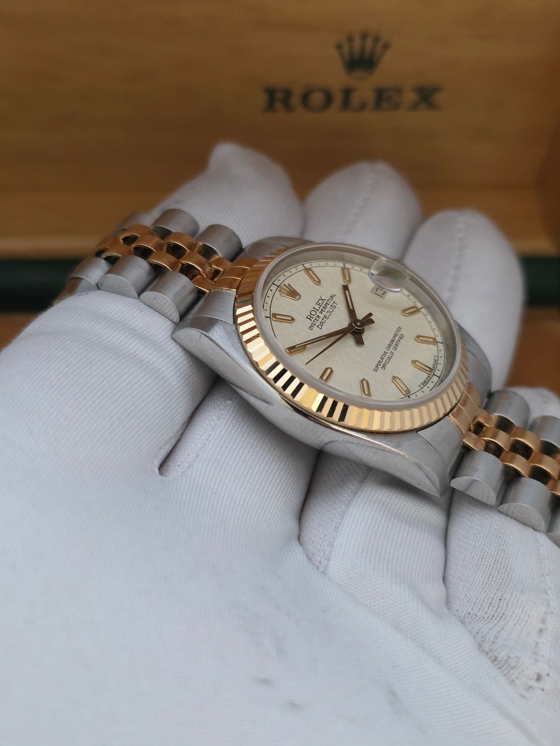 Rolex Datejust 68273 31mm Cream Jubilee Dial, 1996 Full Set