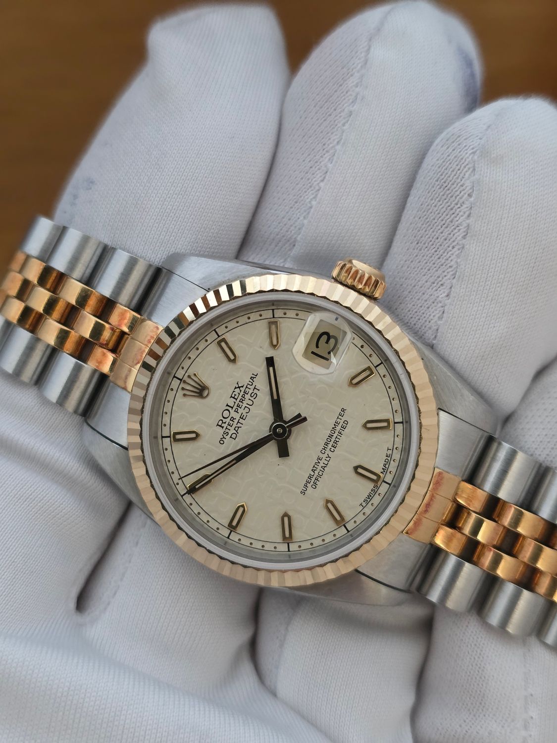 Rolex Datejust 68273 31mm Cream Jubilee Dial, 1996 Full Set
