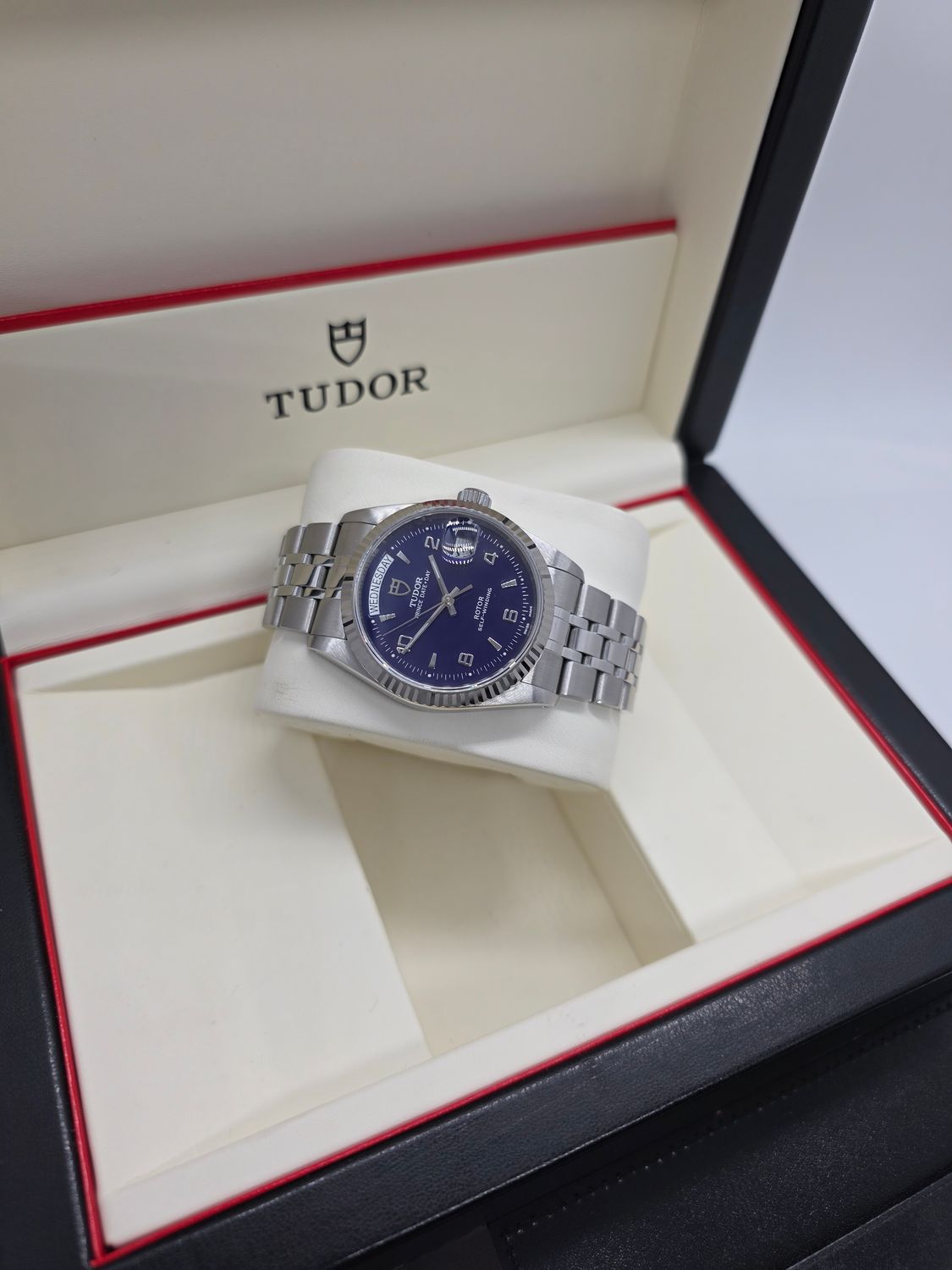 Tudor 76214 Prince DayDate Watch, Rare Blue Dial, 2016 Box &amp; Papers