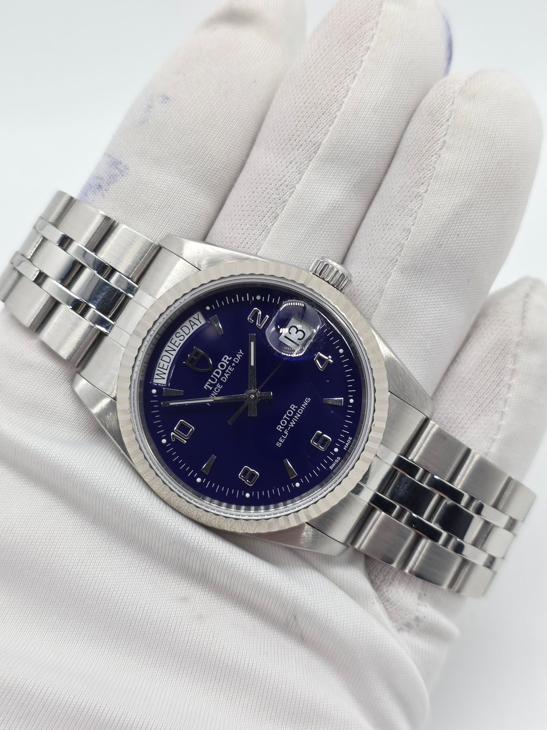 Tudor 76214 Prince DayDate Watch, Rare Blue Dial, 2016 Box &amp; Papers