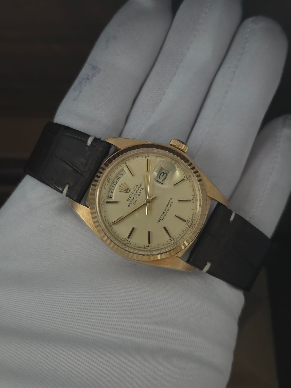 Rolex DayDate 1803 36mm, 18K Gold Original Dial, Circa 1987 Box &amp; Booklets