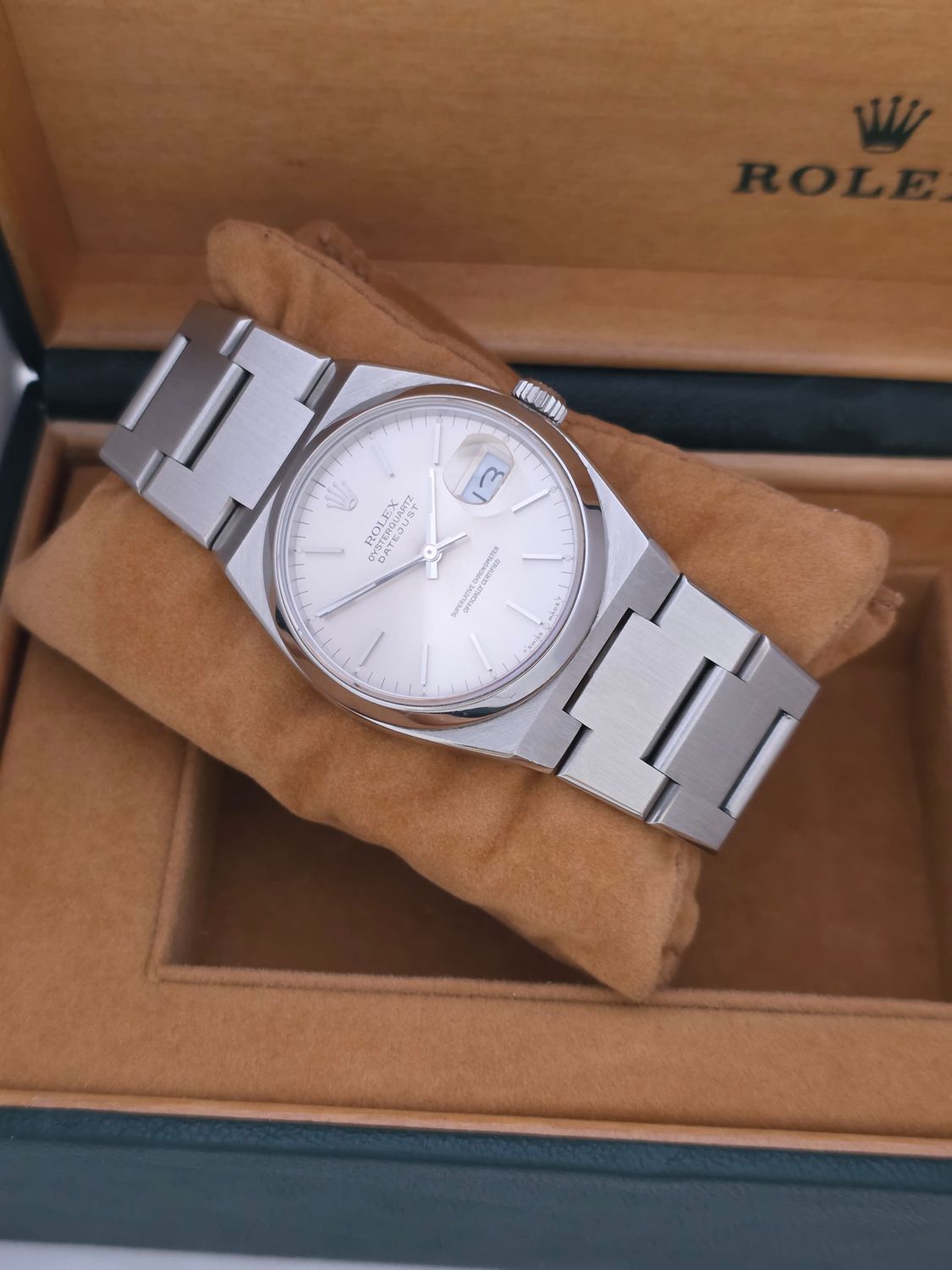 Rolex Oysterquartz Datejust 17000 Steel Watch, Circa 1988 Unpolished