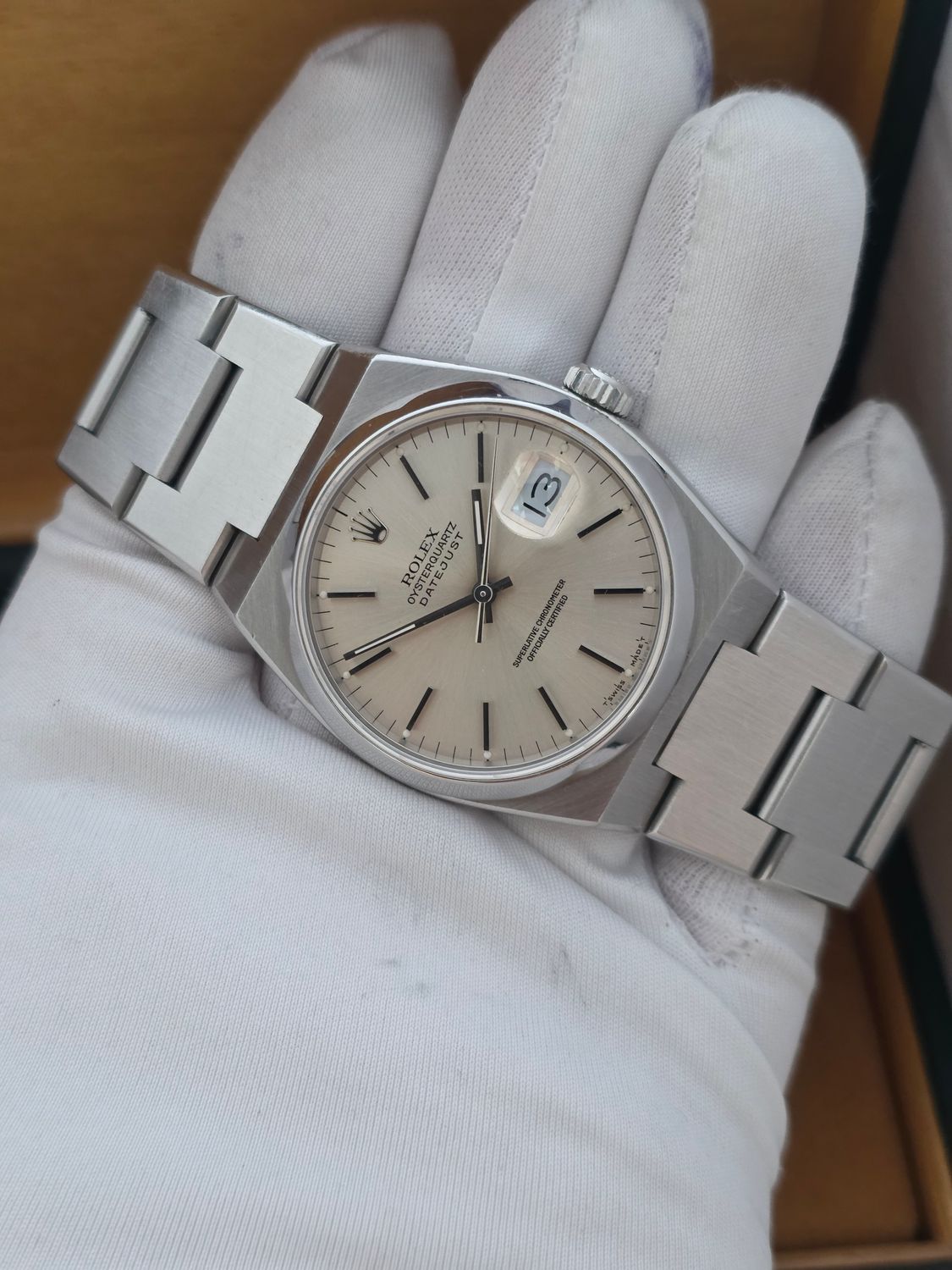 Rolex Oysterquartz Datejust 17000 Steel Watch, Circa 1988 Unpolished