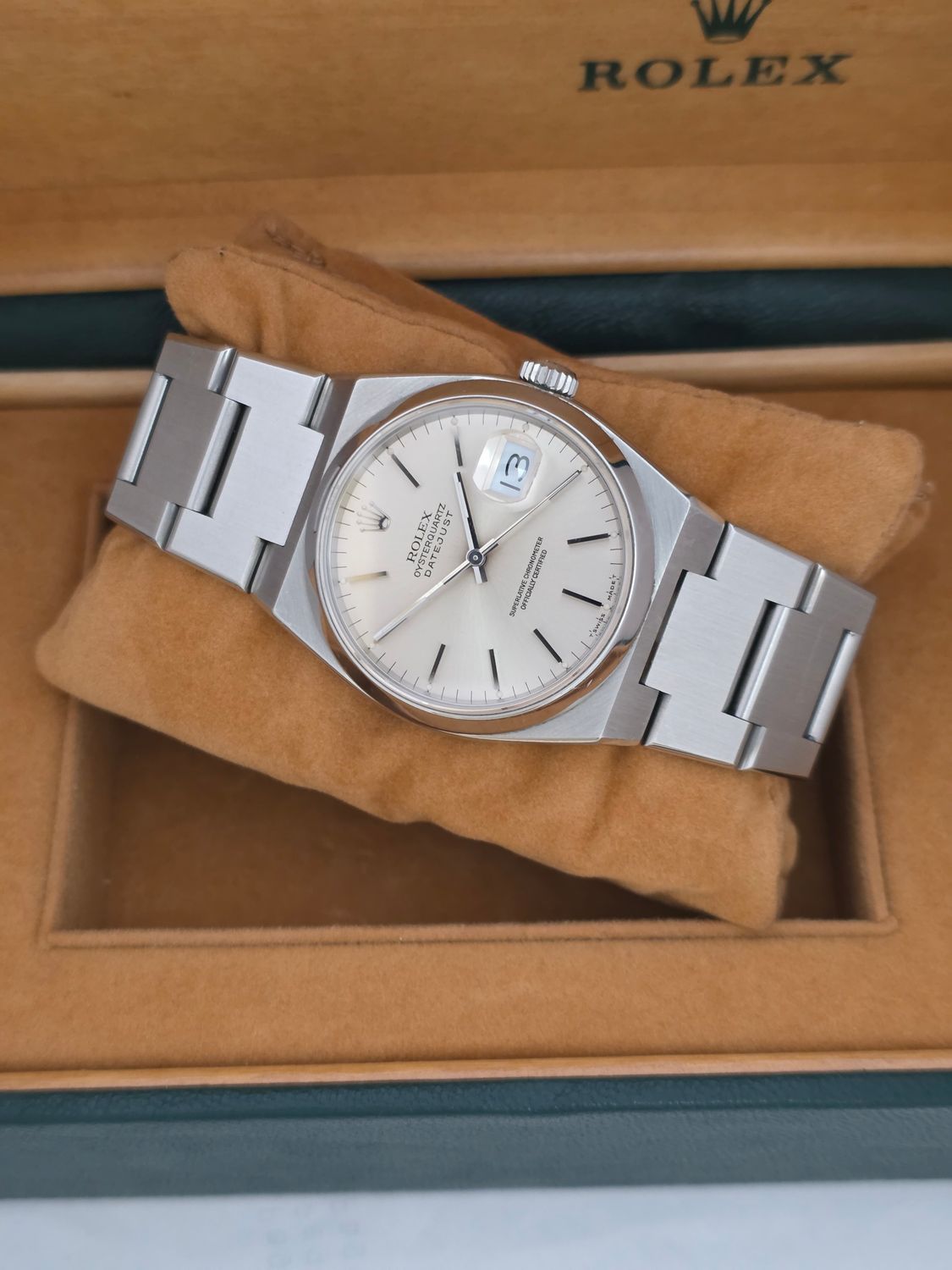 Rolex Oysterquartz Datejust 17000 Steel Watch, Circa 1988 Unpolished