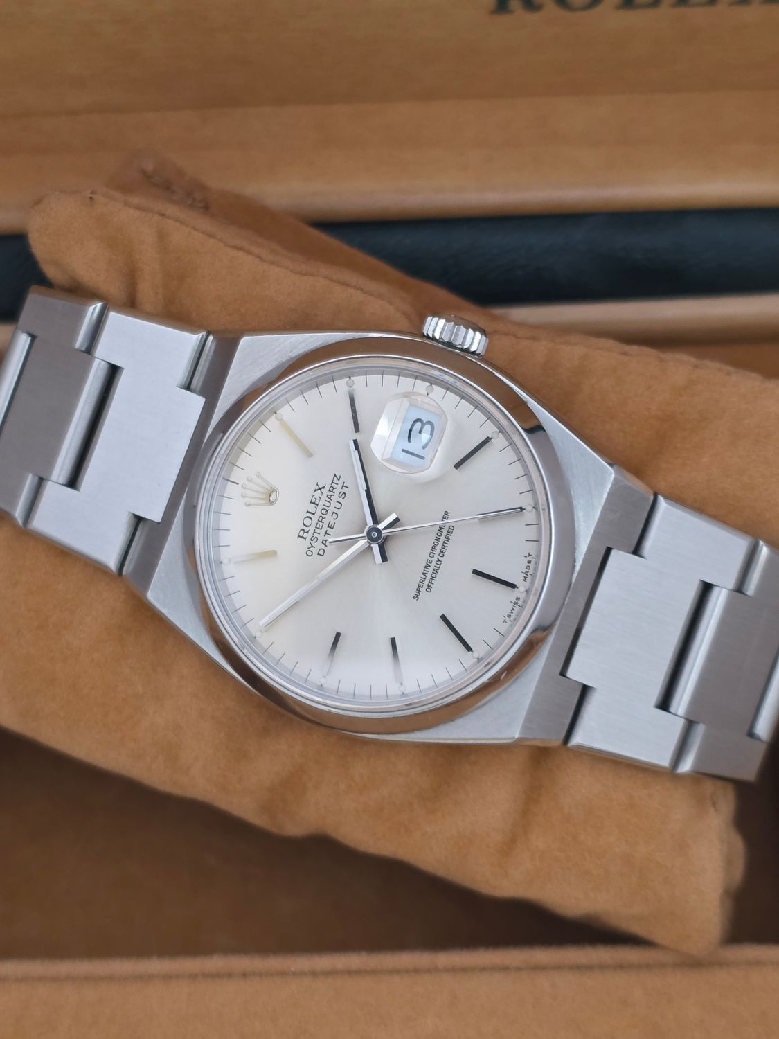 Rolex Oysterquartz Datejust 17000 Steel Watch, Circa 1988 Unpolished