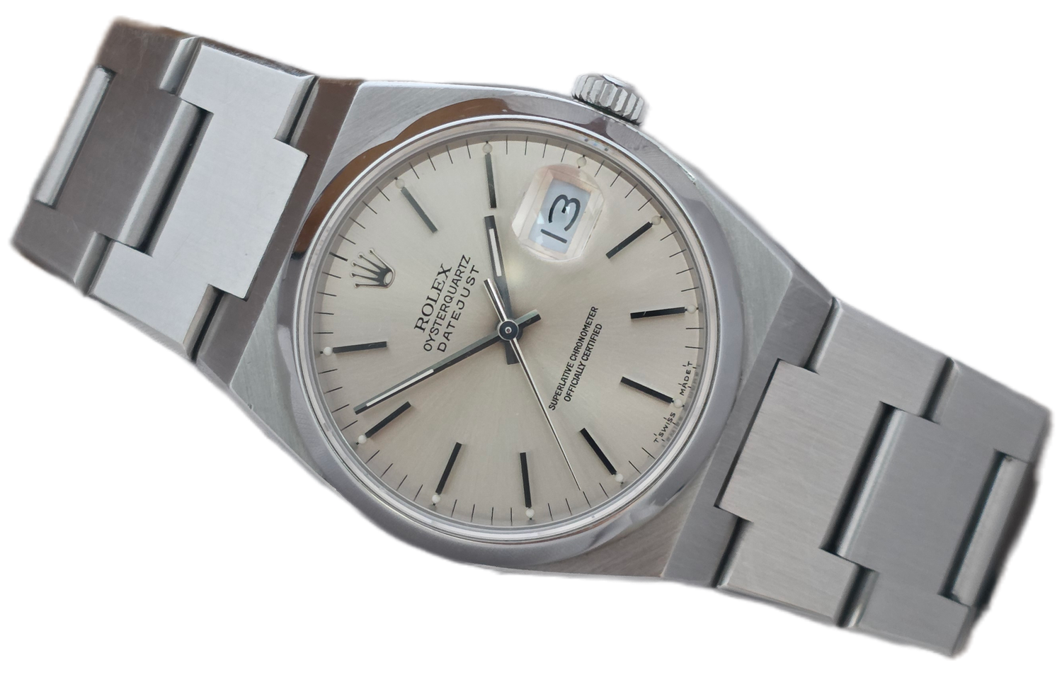 Rolex Oysterquartz Datejust 17000 Steel Watch, Circa 1988 Unpolished