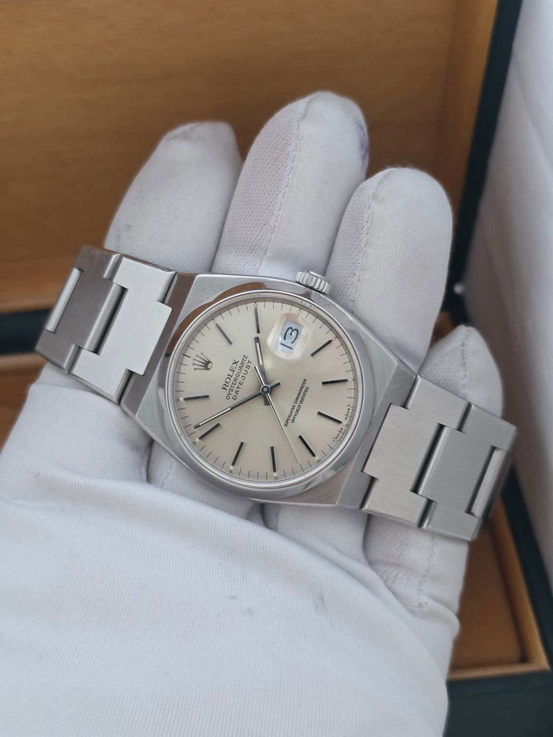 Rolex Oysterquartz Datejust 17000 Steel Watch, Circa 1988 Unpolished