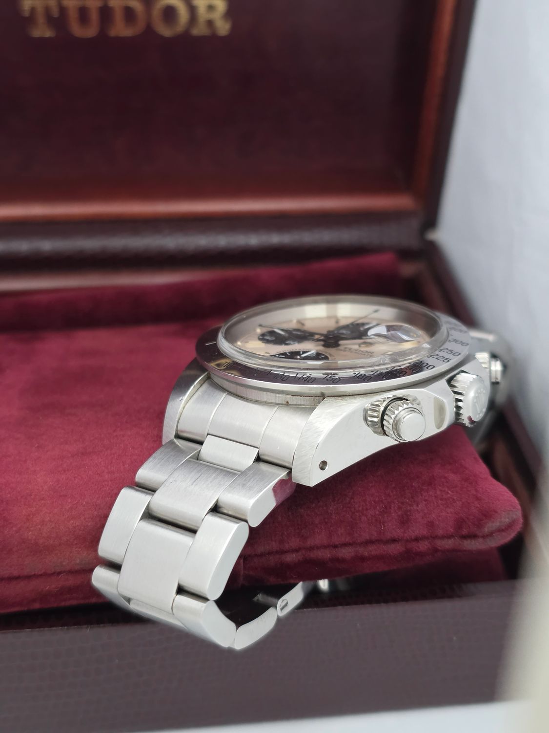 Tudor Oysterdate Chrono 79180 Silver Big Block 40mm, Unpolished Box &amp; Papers